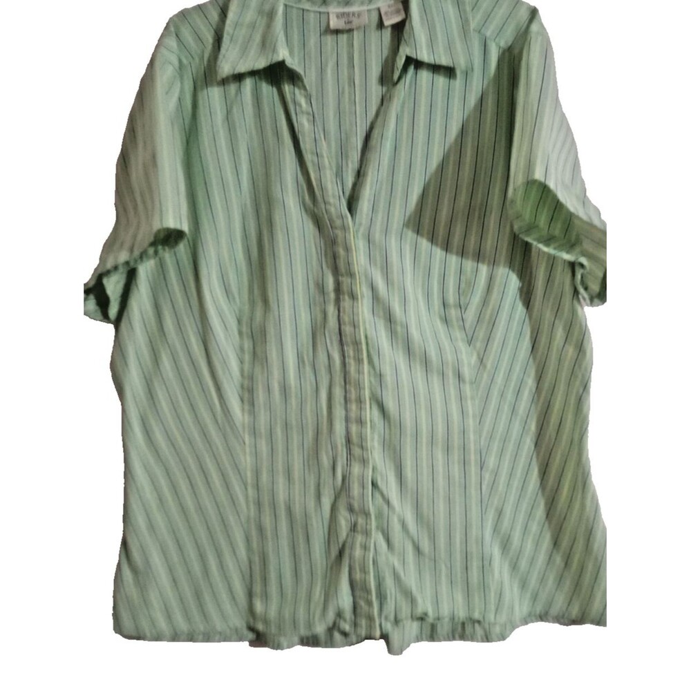 Riders by Lee Shirt Women's Size Button-Down Shirt Easy Care Short Sleeve Shirt